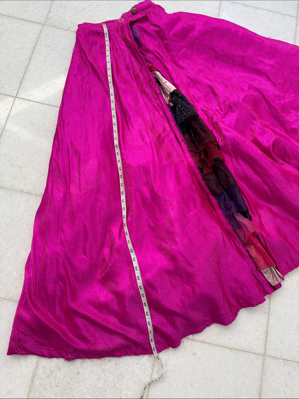 Fuchsia Multi-Tier Ruffled women party skirt - Picture 4 of 7